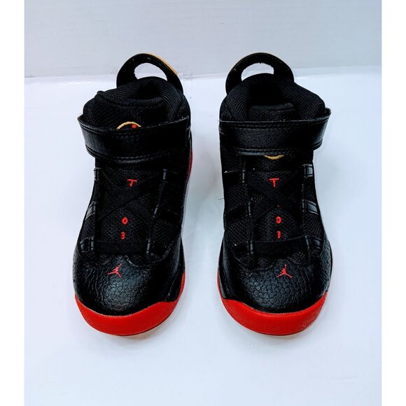 Air Jordan Toddler Basketball Shoes Black/Red 13 Retro Style Velcro Closure Size - Picture 1 of 7
